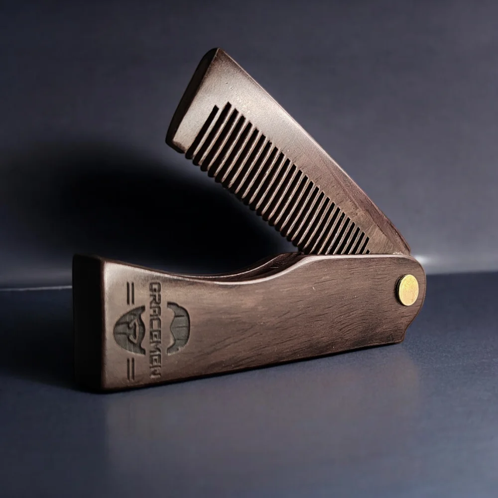 Foldable Comb with PU Case Natural Dark Sandalwood Premium Comb for Hair Beard Mustach Pocket Size
Foldable Comb with PU Case Natural Dark Sandalwood Premium Comb for Hair Beard Mustach Pocket Size