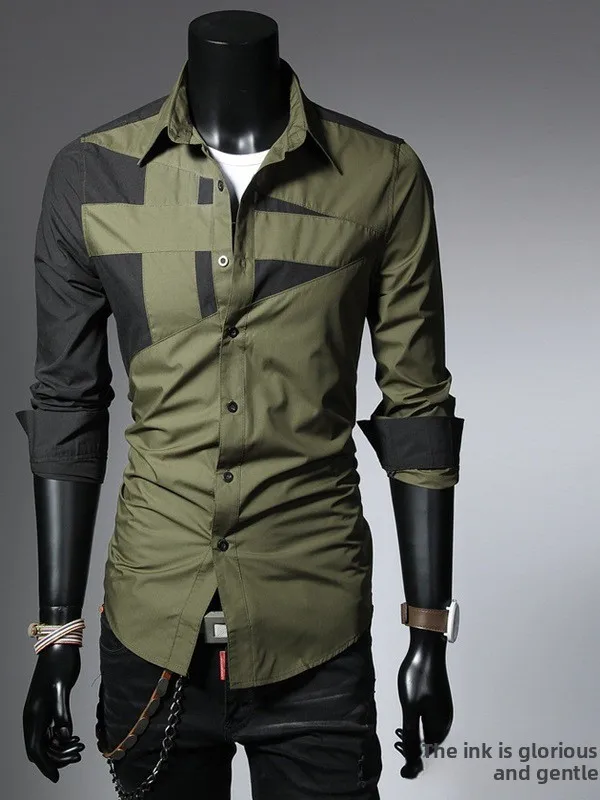 Men's Slim Fit Patchwork Long Sve irt Faionable Splicing Design Comfortable Long Sve Casual irt for All Seasons
Men's Slim Fit Patchwork Long Sve irt Faionable Splicing Design Comfortable Long Sve Casual irt for All Seasons