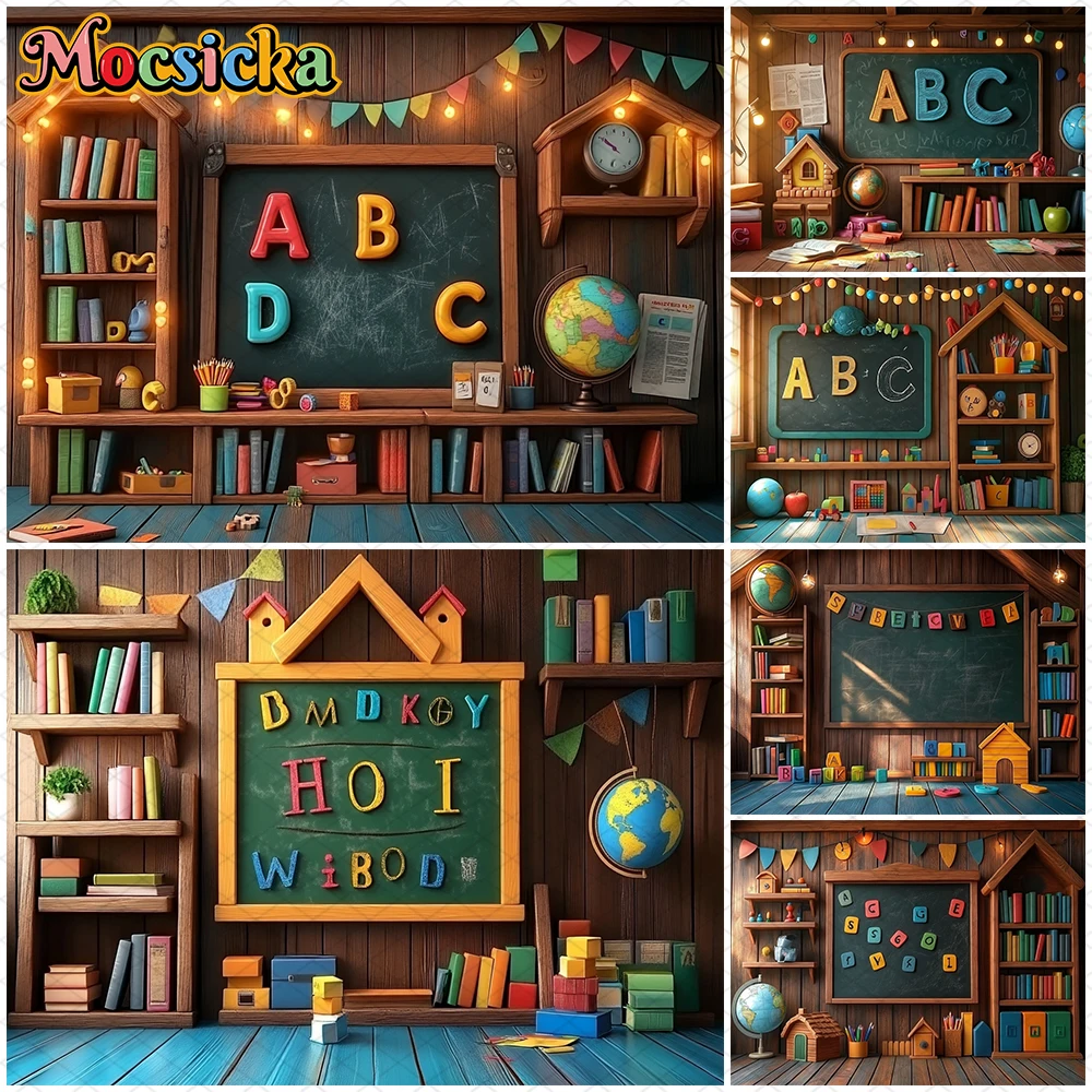 Mocsicka Blackboard Background Photography Letter Abc Decorations Back To School Backdrops Bookshelf Globe Birthday Party Banner
Mocsicka Blackboard Background Photography Letter Abc Decorations Back To School Backdrops Bookshelf Globe Birthday Party Banner