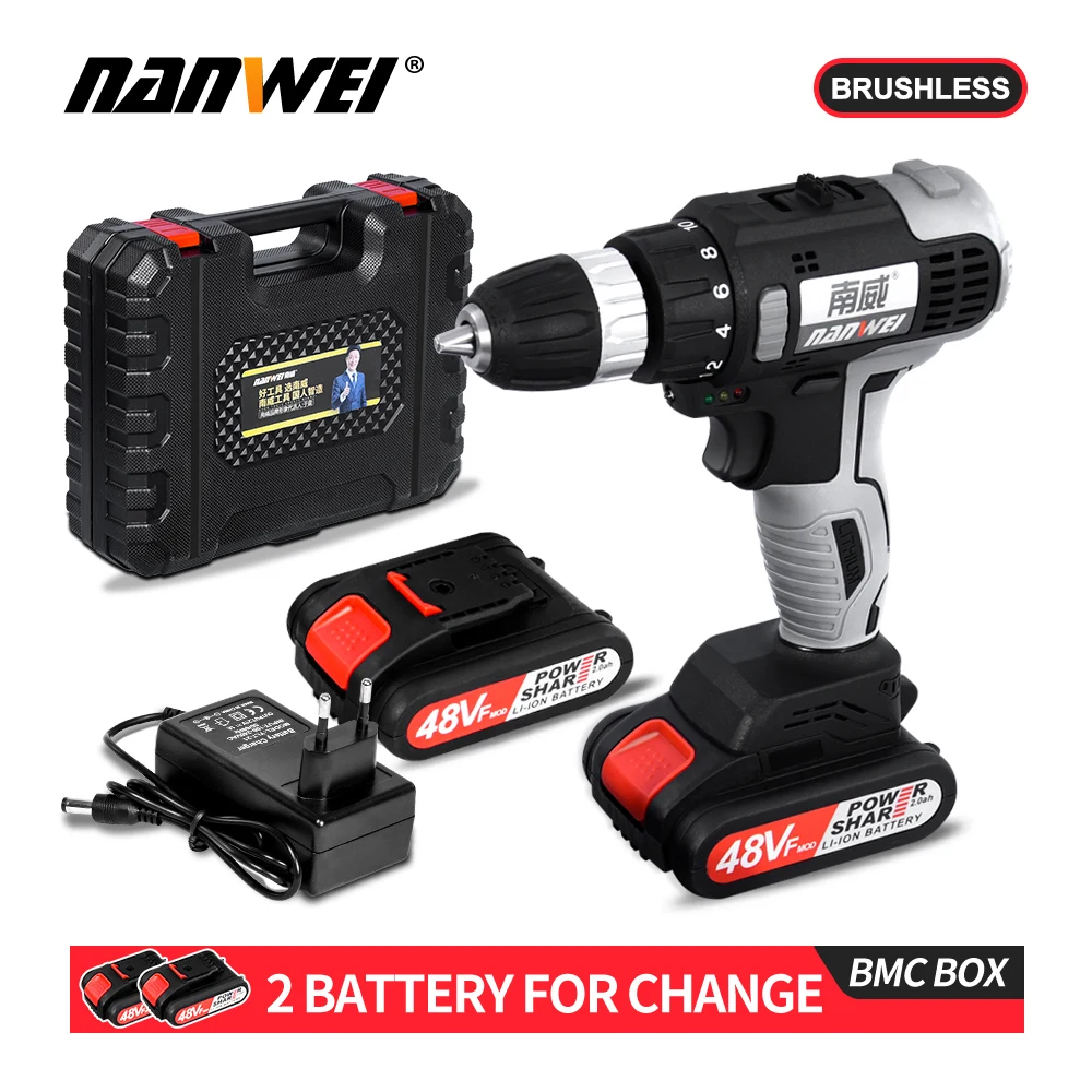 New product brushless 21v cordless brushless electric drill from NANWEI
New product brushless 21v cordless brushless electric drill from NANWEI