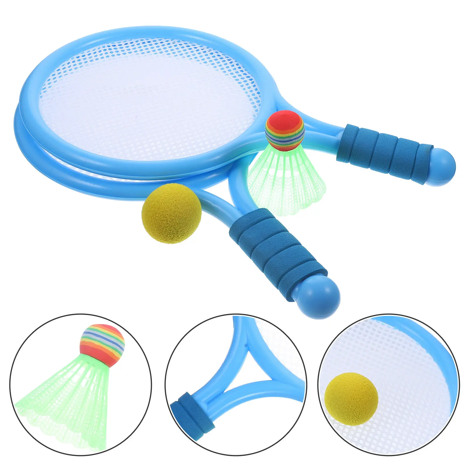 2Pcs Tennis Rackets Lightweight Sturdy Handle Outdoor Indoor Sports Set Blue Suitable Age 3 and Up for Parent Game
2Pcs Tennis Rackets Lightweight Sturdy Handle Outdoor Indoor Sports Set Blue Suitable Age 3 and Up for Parent Game