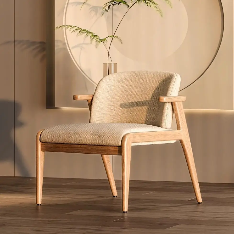 Japanese-style wabi-**** wind solid wood Chinese dining chair living room fabric book desk chair household armrest chair cream w
Japanese-style wabi-**** wind solid wood Chinese dining chair living room fabric book desk chair household armrest chair cream w