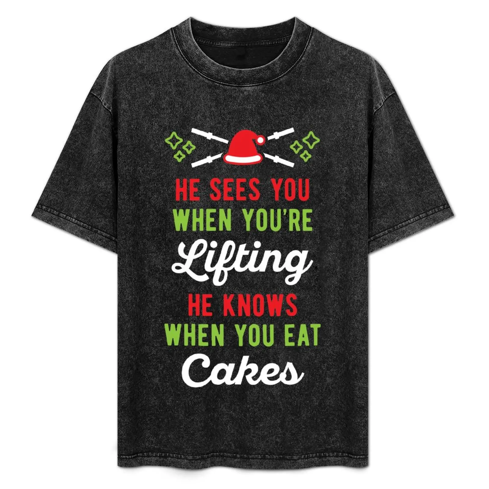 He Sees You When You're Lifting He Knows When You Eat Cakes T-Shirt Halloween Casual T-Shirt
He Sees You When You're Lifting He Knows When You Eat Cakes T-Shirt Halloween Casual T-Shirt