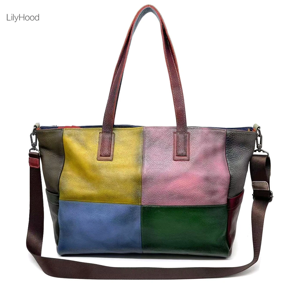Female Cow Leather Big Capacity Oversized Patchwork Vintage Top-handle Handbag Fashion Retro Chic Genuine Leather Shoulder Bag
Female Cow Leather Big Capacity Oversized Patchwork Vintage Top-handle Handbag Fashion Retro Chic Genuine Leather Shoulder Bag
