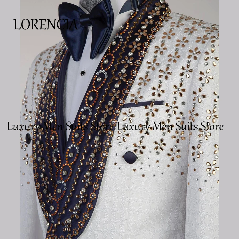 Luxury Jacquard Suits for Men 2 Piece Double Breasted Wedding Party Outfits Tuxedos Customized Blazer Pants zomerset heren
Luxury Jacquard Suits for Men 2 Piece Double Breasted Wedding Party Outfits Tuxedos Customized Blazer Pants zomerset heren
