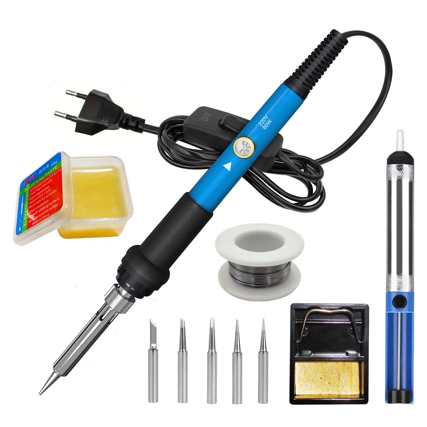 ILIBILIB 60W Soldering Iron Kit 220V Adjustable Temp 200-450°C Fast Heating with 5 Tips for DIY Electronics Repair
ILIBILIB 60W Soldering Iron Kit 220V Adjustable Temp 200-450°C Fast Heating with 5 Tips for DIY Electronics Repair