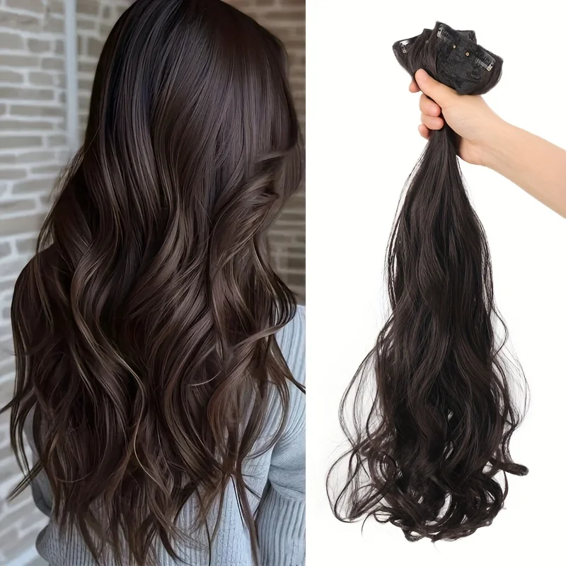 Synthetic women's hair cutting set 3pcs-natural wavy hair extension invisible BB clip fixed to women's hair heat-resistant wig 
Synthetic women's hair cutting set 3pcs-natural wavy hair extension invisible BB clip fixed to women's hair heat-resistant wig