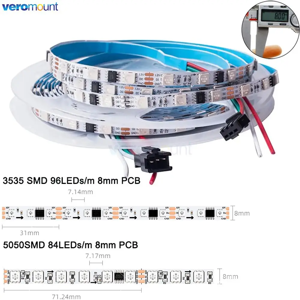 8 мм узкая светодиодная адресная лента Magic Color RGB 5050 3535 84 96 светодиодов/м WS2811 Встроенная микросхема постоянного тока 12 В 24 В Белая гибкая световая лента для печатной платы
8 мм узкая светодиодная адресная лента Magic Color RGB 5050 3535 84 96 светодиодов/м WS2811 Встроенная микросхема постоянного тока 12 В 24 В Белая гибкая световая лента для печатной платы