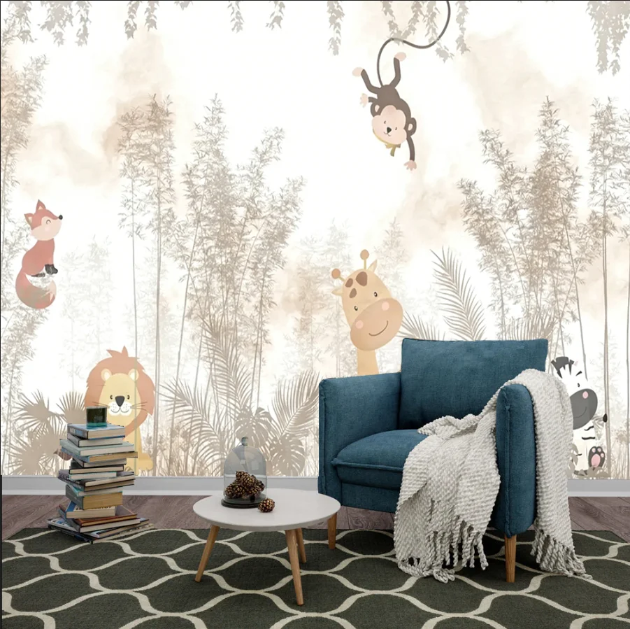 Custom size mural hand-painted cartoon elephant balloon animal wallpaper children's room pink animal forest decoration painting
Custom size mural hand-painted cartoon elephant balloon animal wallpaper children's room pink animal forest decoration painting