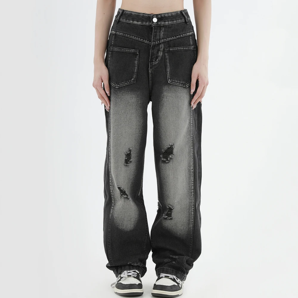 Ripped Jeans Black Unisex Baggy Straight-leg Casual Fashion Streetwear Wide Leg Summer Hip Hop Simple Solid Y2k Denim Pants Men
Ripped Jeans Black Unisex Baggy Straight-leg Casual Fashion Streetwear Wide Leg Summer Hip Hop Simple Solid Y2k Denim Pants Men