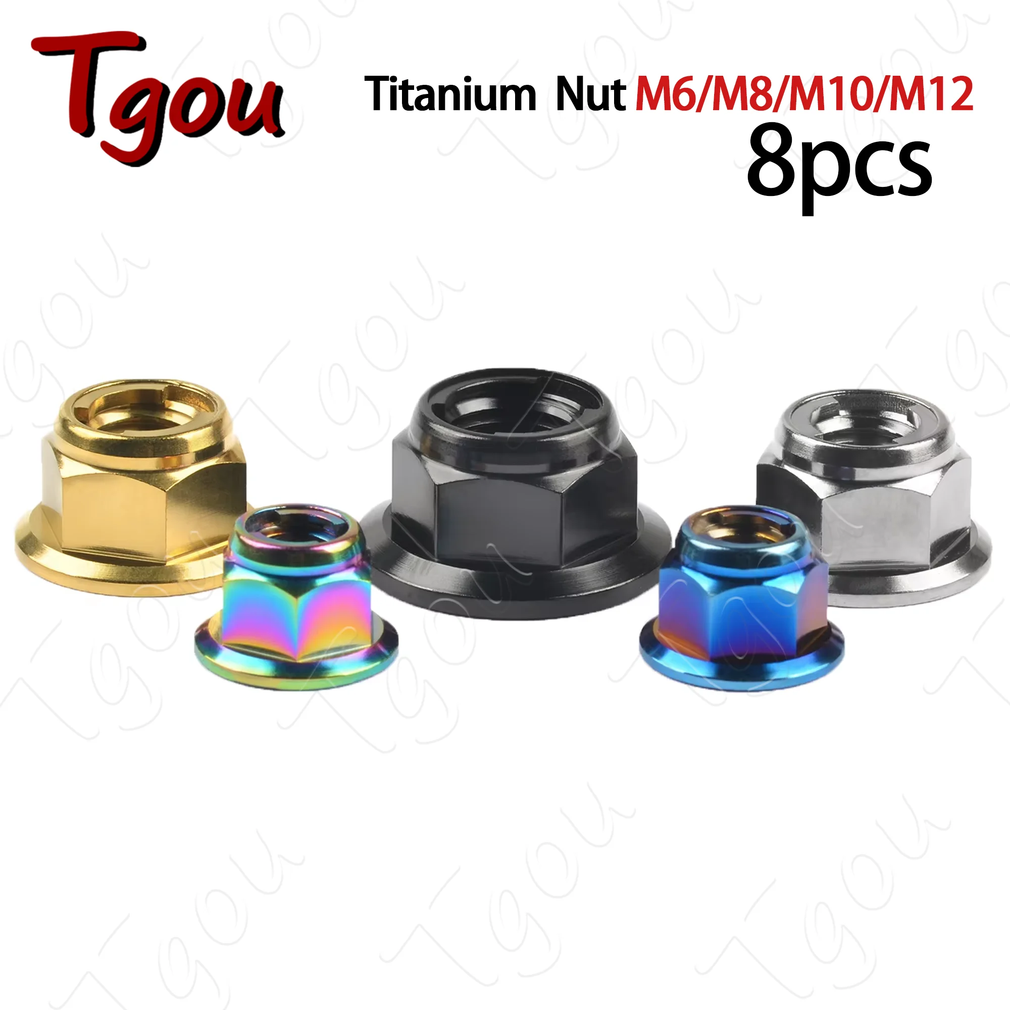 Tgou Titanium Nut M6/M8/M10/M12 Locking Flange Nuts for Bicycle Motorcycle 8pcs
Tgou Titanium Nut M6/M8/M10/M12 Locking Flange Nuts for Bicycle Motorcycle 8pcs