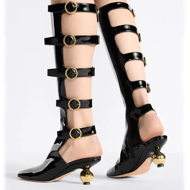 Brand Design Belt Buckle Irregular Heel Knee High Boots Summer Fashion Spicy Girl Sexy Women 5.5cm High Heels Sandals Size 34-43
Brand Design Belt Buckle Irregular Heel Knee High Boots Summer Fashion Spicy Girl Sexy Women 5.5cm High Heels Sandals Size 34-43