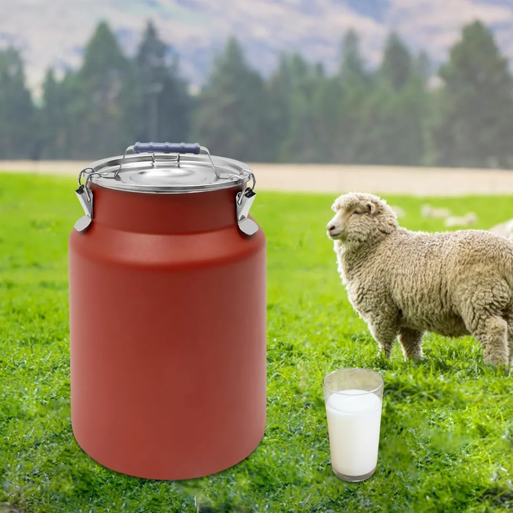 Stainless Steel Milk Can 12L 3.2Gal Metal Food Storage Container Airtight Canister with Lid and Clamps Rice Storage Bucket (Red)
Stainless Steel Milk Can 12L 3.2Gal Metal Food Storage Container Airtight Canister with Lid and Clamps Rice Storage Bucket (Red)