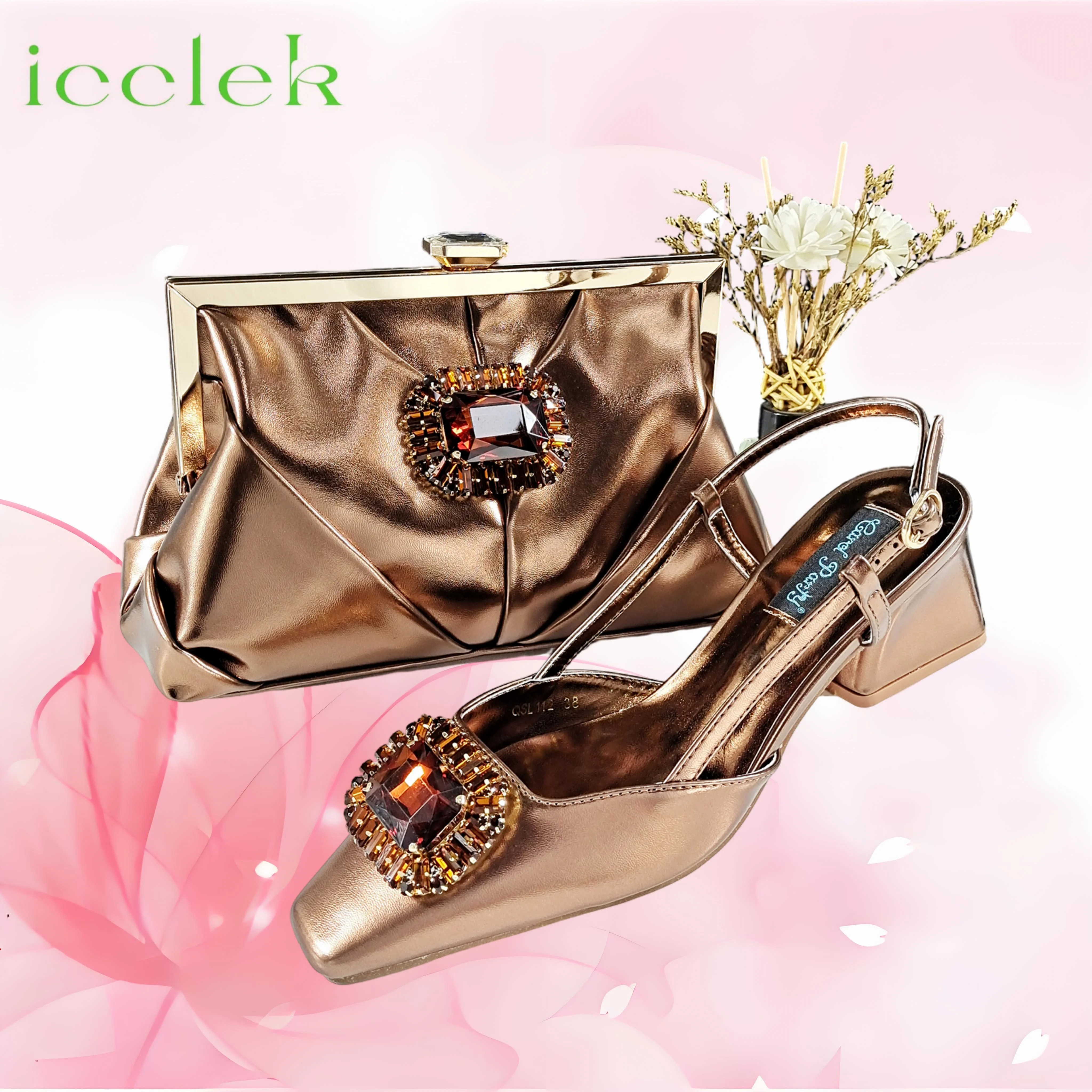 2025 Rhinestone Pointed Toe High Heels Shoes and Bags Set for Women Wedding and Party Elegant Luxury Fashion in Coffee Color
2025 Rhinestone Pointed Toe High Heels Shoes and Bags Set for Women Wedding and Party Elegant Luxury Fashion in Coffee Color