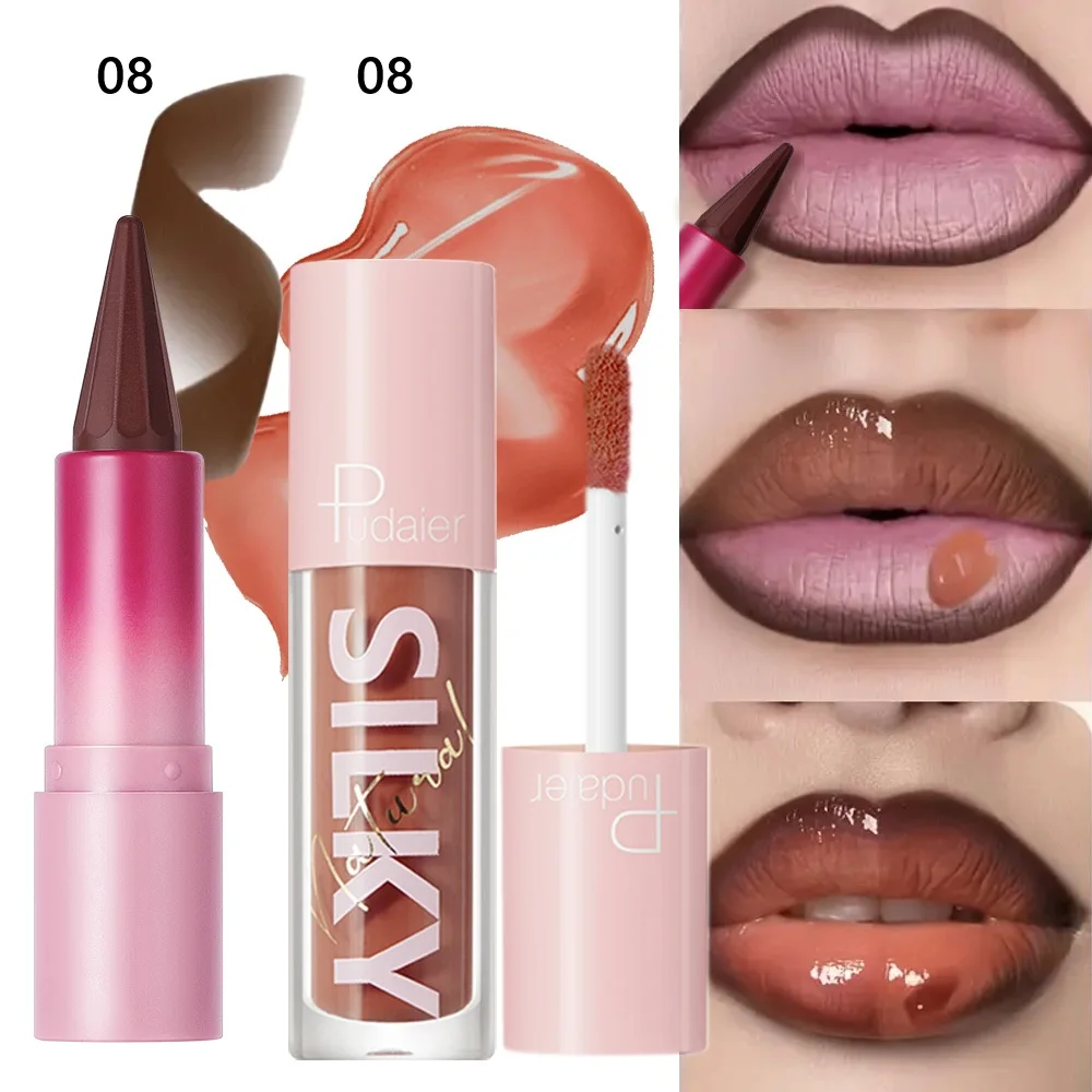 Moisturizing Shimmer Lip Gloss and Dark Brown Lip Liner Combo, Long-Lasting High-Shine Liquid Lipstick with Natural Nude Gloss O
Moisturizing Shimmer Lip Gloss and Dark Brown Lip Liner Combo, Long-Lasting High-Shine Liquid Lipstick with Natural Nude Gloss O