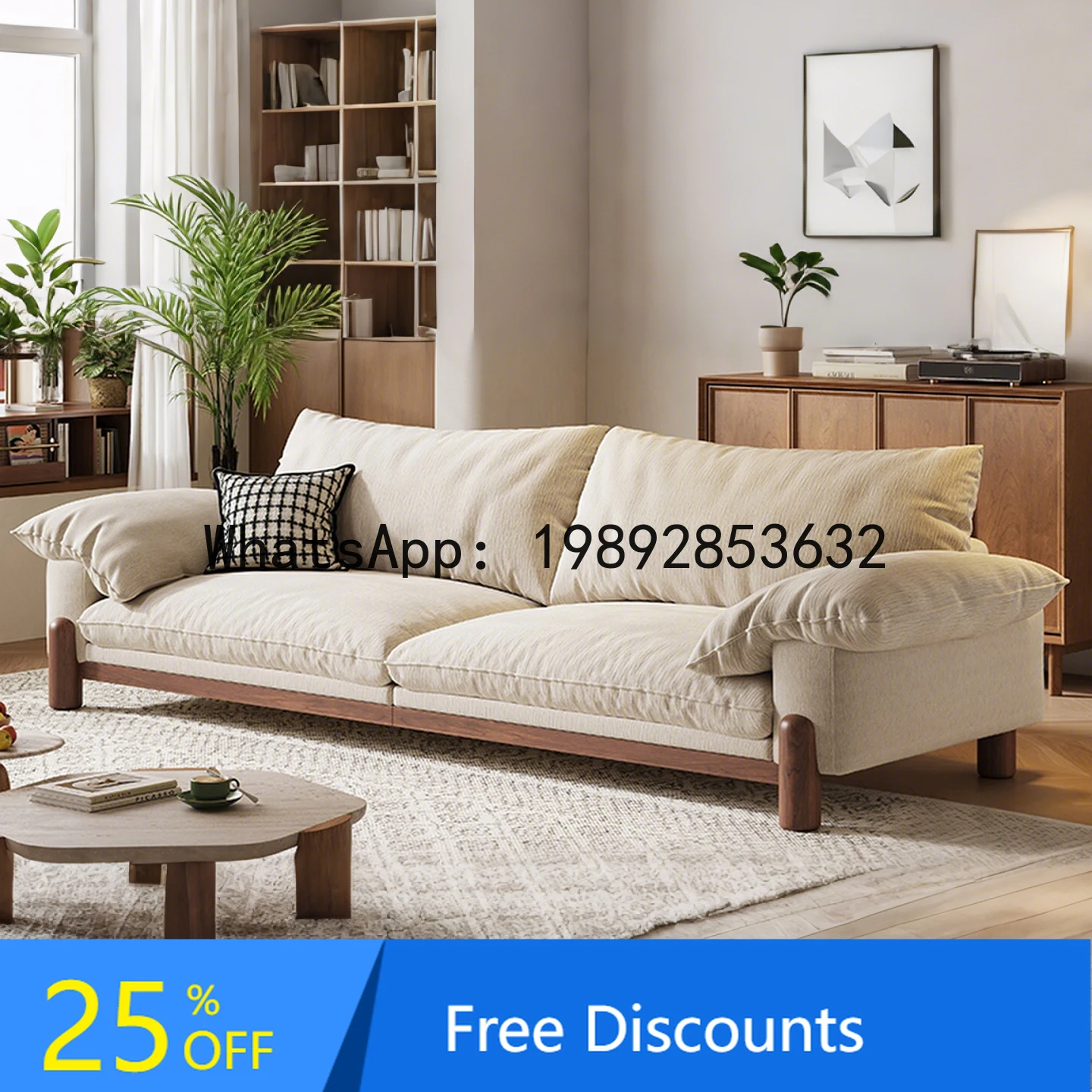 Vintage Style Fabric Sofa Solid Wood Modern Living Room Small Apartment Simple Straight Row
Vintage Style Fabric Sofa Solid Wood Modern Living Room Small Apartment Simple Straight Row