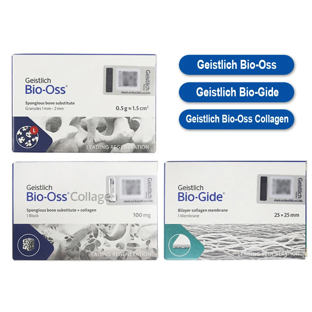 Original Geistlich Bio-Oss Bioactive Bone Graft Powder Bio-Gide Dental Implant Fill Membrane Spongious Bone Substitute Collagen
Original Geistlich Bio-Oss Bioactive Bone Graft Powder Bio-Gide Dental Implant Fill Membrane Spongious Bone Substitute Collagen