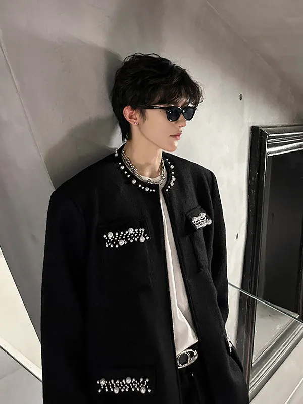 Мужская куртка ручной работы с жемчугом, корейский стиль, приталенный крой, полиэстер, городская мода, верхняя одежда класса люкс
Мужская куртка ручной работы с жемчугом, корейский стиль, приталенный крой, полиэстер, городская мода, верхняя одежда класса люкс