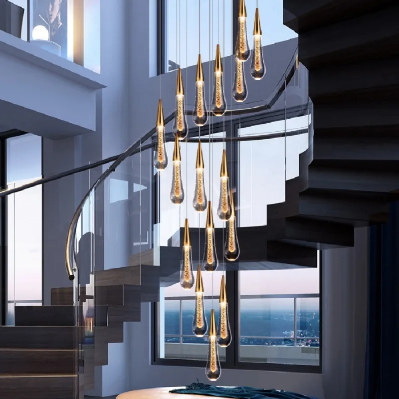 LED pendant lamp Nordic Light luxury Crystal Staircase Living Room Hall Interior Home Decor Villa Lamp Lighting Hanging Lamps
LED pendant lamp Nordic Light luxury Crystal Staircase Living Room Hall Interior Home Decor Villa Lamp Lighting Hanging Lamps