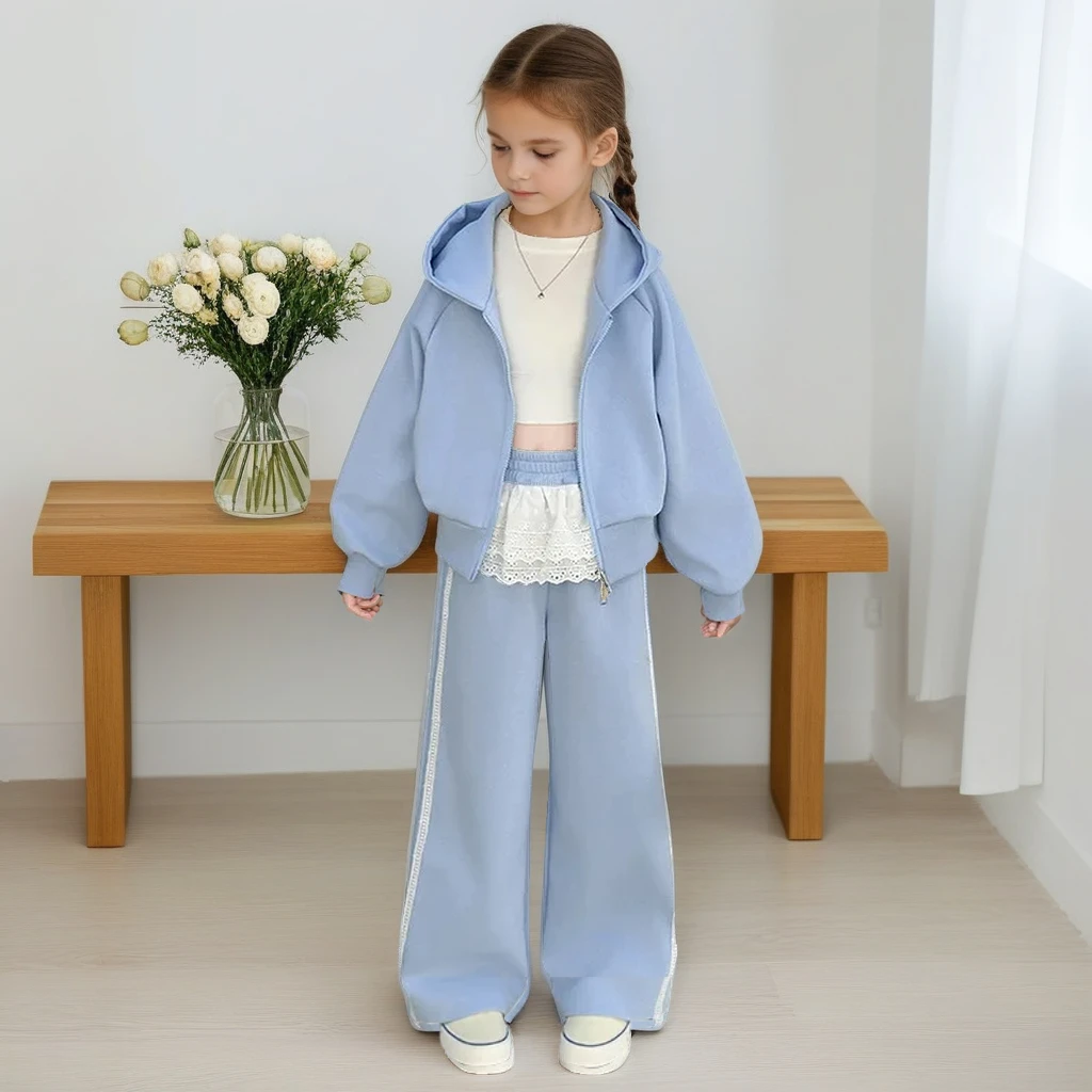 Teen Girls Sportswear Set Autumn Children Cotumes Hoodies Lace Trim Sweatpants 2-Piece Outfit Trendy Clothes for Kids 10 12 Year
Teen Girls Sportswear Set Autumn Children Cotumes Hoodies Lace Trim Sweatpants 2-Piece Outfit Trendy Clothes for Kids 10 12 Year
