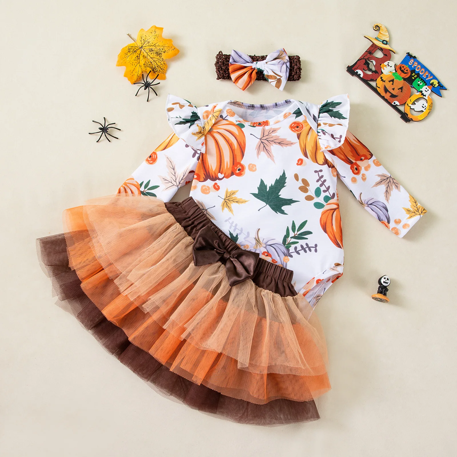 Full Printing Pumpkin Long Sleeve Top+Tutu Dress 0-1Y Baby Girl Romper Fancy Halloween Costume Infant Clothing Set Flying Sleeve
Full Printing Pumpkin Long Sleeve Top+Tutu Dress 0-1Y Baby Girl Romper Fancy Halloween Costume Infant Clothing Set Flying Sleeve