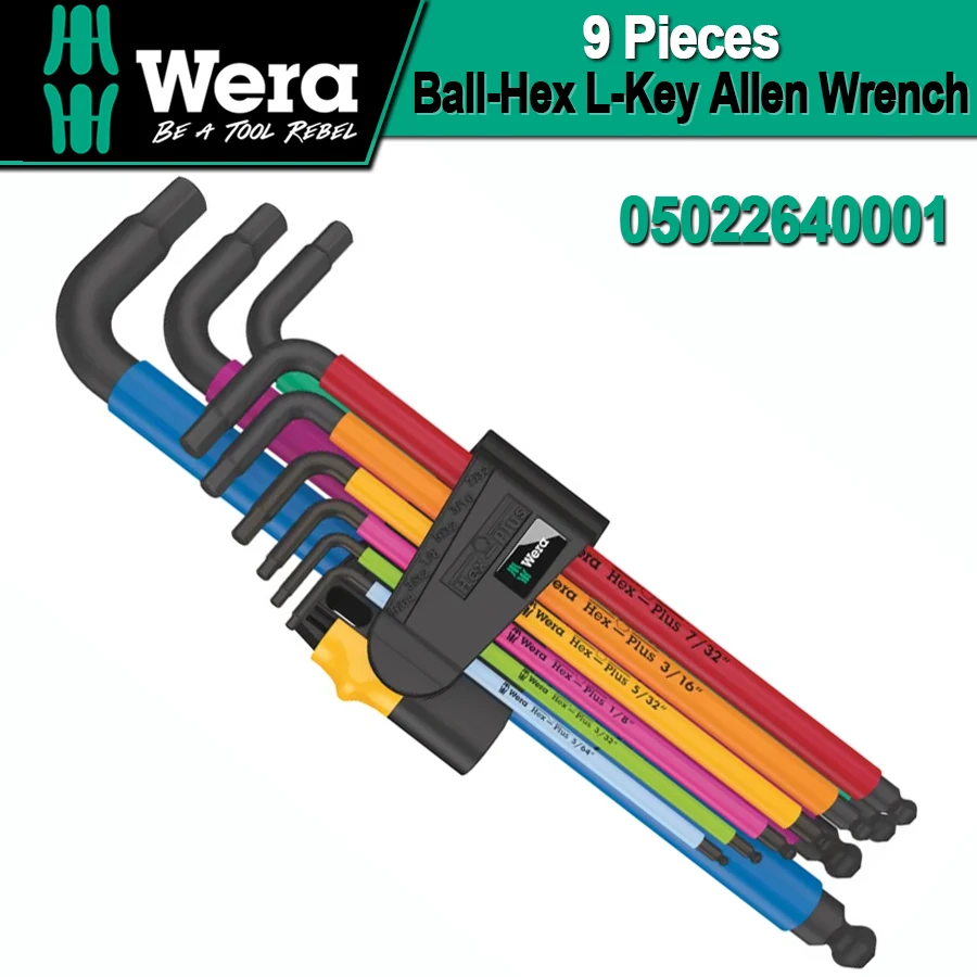 WERA 9 Pieces Hex-Plus Multicolour Imperial 2 L-key Set Ball-Hex L-Key Allen Wrench for Hexagonal Socket Screws NO.05022640001
WERA 9 Pieces Hex-Plus Multicolour Imperial 2 L-key Set Ball-Hex L-Key Allen Wrench for Hexagonal Socket Screws NO.05022640001