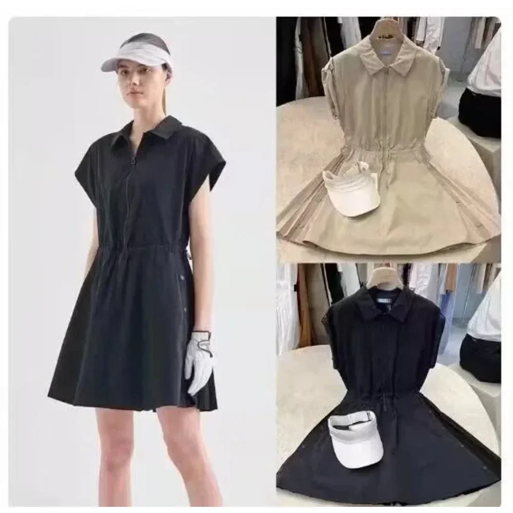 Golf Gown 24 Summer Women's Polo Neck Cool Quick Drying Short Sleeve Dress Versatile Half Zipper Waist Long Dress
Golf Gown 24 Summer Women's Polo Neck Cool Quick Drying Short Sleeve Dress Versatile Half Zipper Waist Long Dress