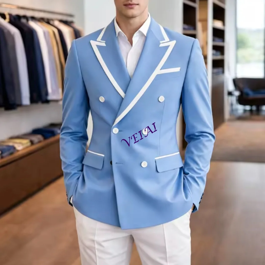 CustomizedMens Light Blue Double Breasted Suits Summer Wedding Groom Tuxedo Slim Fit Casual Fashion Blazer Trousers Costume Mens
CustomizedMens Light Blue Double Breasted Suits Summer Wedding Groom Tuxedo Slim Fit Casual Fashion Blazer Trousers Costume Mens