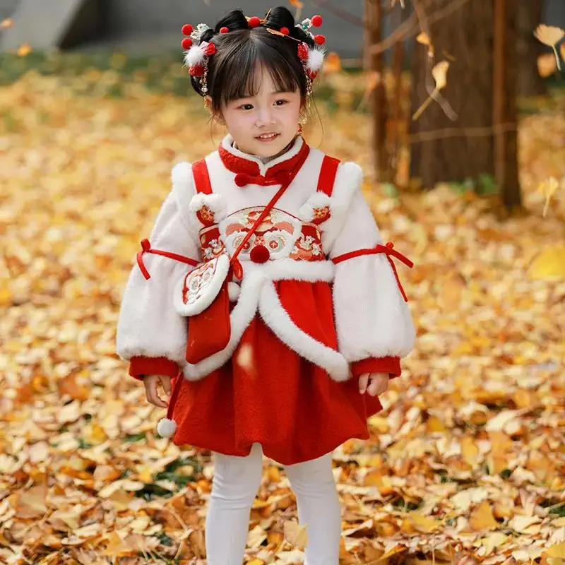 Китайская новогодняя одежда для девочек Hanfu, утолщенная красная одежда Тан на китайский Новый год, детская праздничная одежда Hanfu для годовалых девочек
Китайская новогодняя одежда для девочек Hanfu, утолщенная красная одежда Тан на китайский Новый год, детская праздничная одежда Hanfu для годовалых девочек