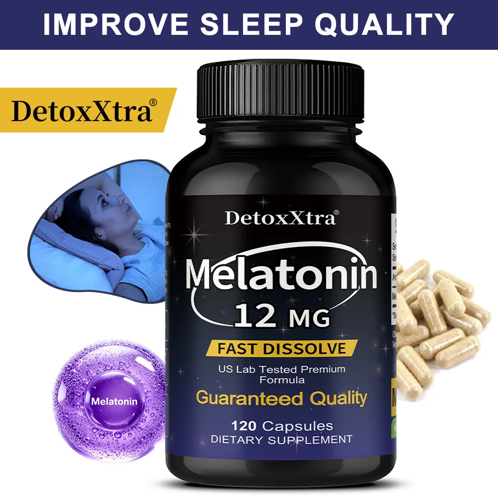 12 Mg Melatonin Capsules - Relieve Insomnia, Help Improve Sleep Quality, Reduce Waking Time, Help Deep Sleep Improving Insomnia
12 Mg Melatonin Capsules - Relieve Insomnia, Help Improve Sleep Quality, Reduce Waking Time, Help Deep Sleep Improving Insomnia