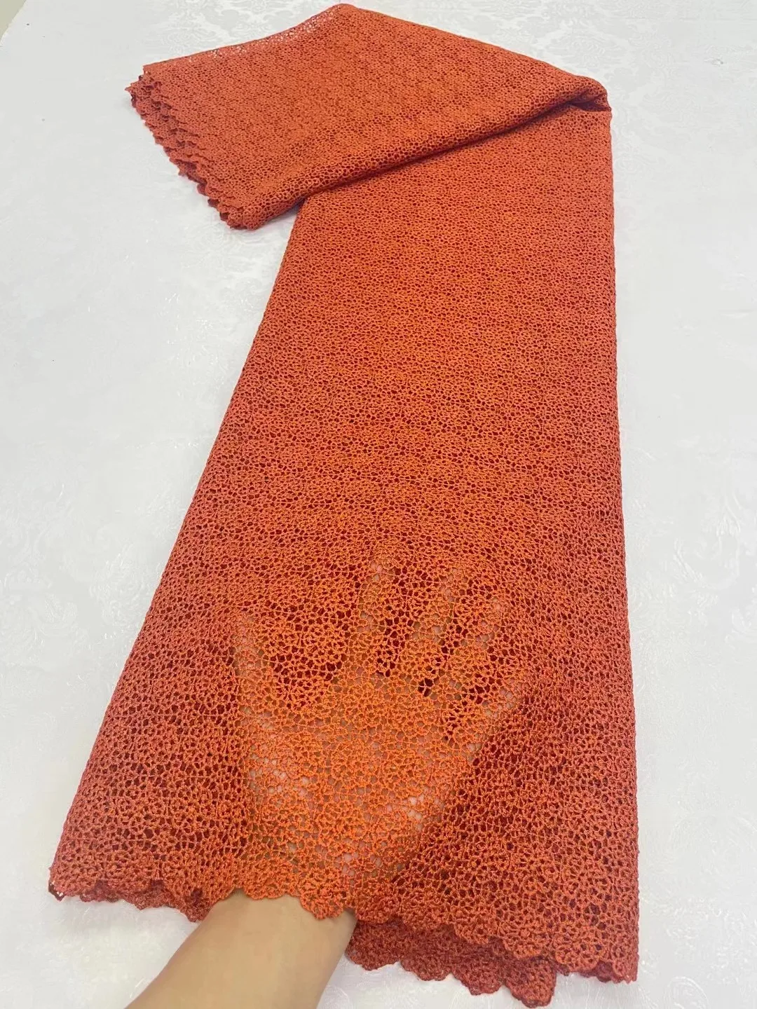 NEW latest Orange African lace fabric high quality water soluble string lace Nigerian wedding party dress
NEW latest Orange African lace fabric high quality water soluble string lace Nigerian wedding party dress