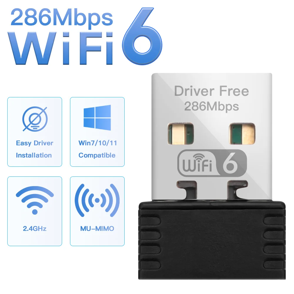 WiFi 6 AX286 2,4 ГГц мини USB WiFi карта WiFi 6 адаптер беспроводной ключ приемник для ПК/ноутбука для Windows 7/10/11 драйвер бесплатно
WiFi 6 AX286 2,4 ГГц мини USB WiFi карта WiFi 6 адаптер беспроводной ключ приемник для ПК/ноутбука для Windows 7/10/11 драйвер бесплатно
