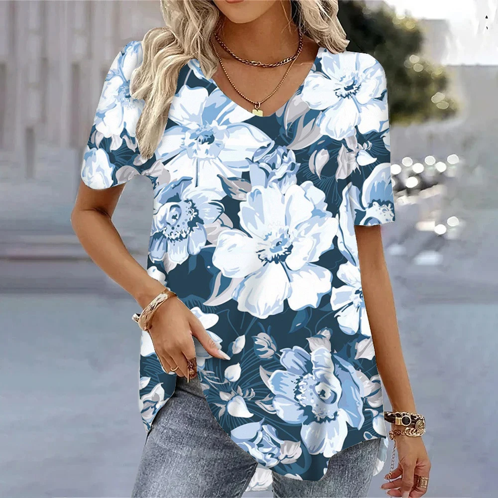 Fresh Flower 3D Pattern Printed Women's V-Neck Short Sleeved Women's Blouses Deals Graphic T Shirts and Blouses Women T-Shirts
Fresh Flower 3D Pattern Printed Women's V-Neck Short Sleeved Women's Blouses Deals Graphic T Shirts and Blouses Women T-Shirts