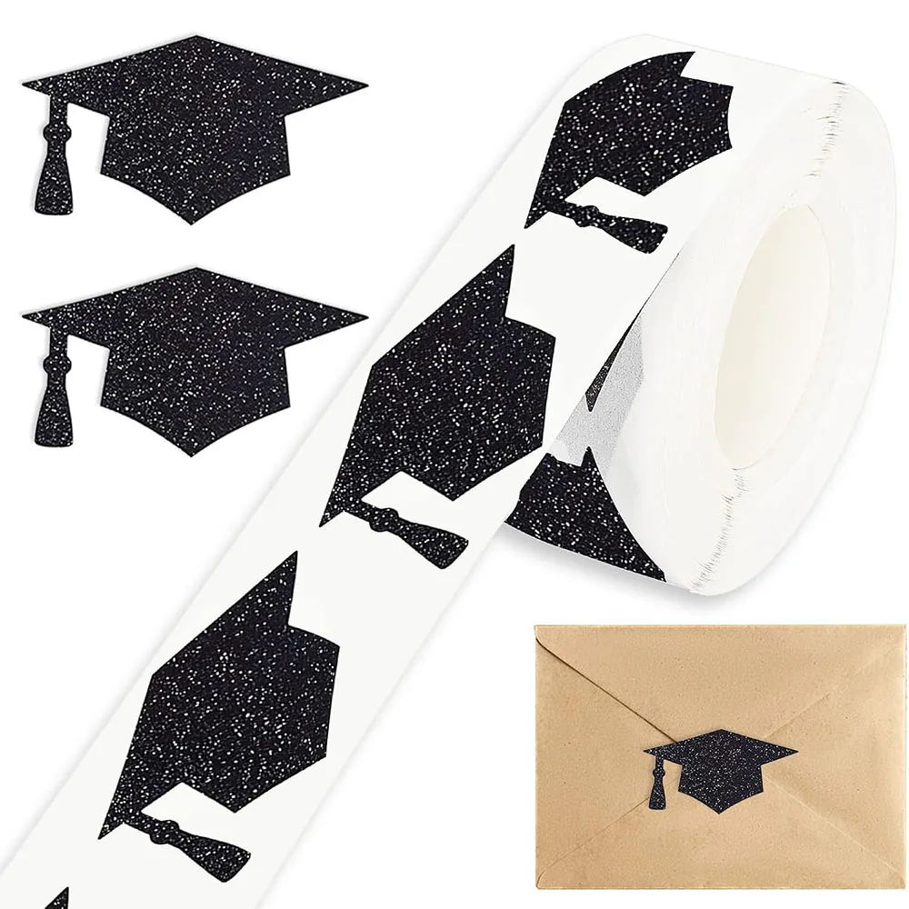 Graduation Cap Stickers Black Holographic Graduation Hat Sealing Labels Congrats Grad Self-Adhesive Decals for Graduate Party
Graduation Cap Stickers Black Holographic Graduation Hat Sealing Labels Congrats Grad Self-Adhesive Decals for Graduate Party