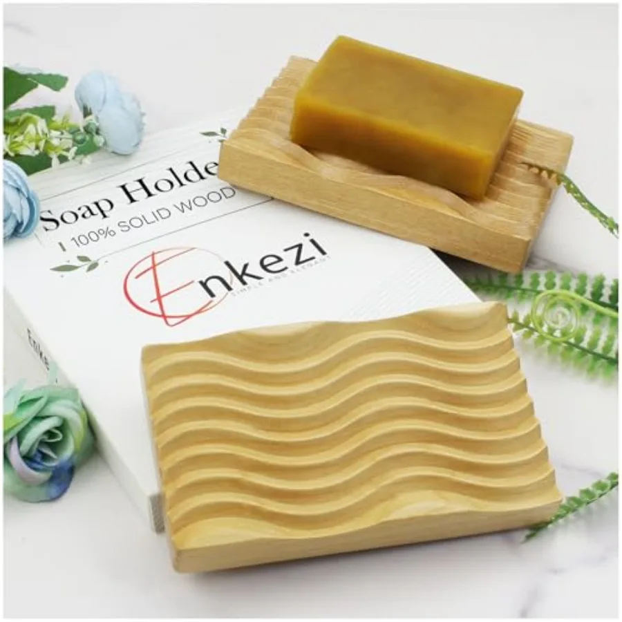 2 Packs Soap Dish for Shower by HTB, Wood Decorative Bath Soap Holder Heightened Base Design to Keep Soap Dry in Kitchen, Bathr
2 Packs Soap Dish for Shower by HTB, Wood Decorative Bath Soap Holder Heightened Base Design to Keep Soap Dry in Kitchen, Bathr