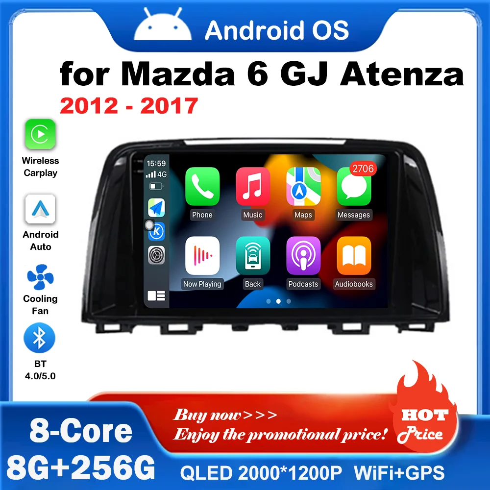2.5D Screen Carplay Car Radio Multimedia Player Android System for Mazda 6 GJ Atenza 2012 - 2017 DSP Stereo GPS Navigation WiFi
2.5D Screen Carplay Car Radio Multimedia Player Android System for Mazda 6 GJ Atenza 2012 - 2017 DSP Stereo GPS Navigation WiFi