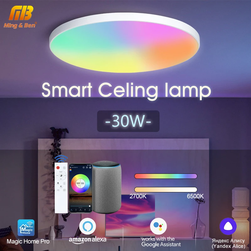 Ceiling Lamp LED Holiday Light Smart Home Voice Control RGB APP Dimming 24W30W48W TUYA/Alexa/Google/Yandex Bedroom Living Room
Ceiling Lamp LED Holiday Light Smart Home Voice Control RGB APP Dimming 24W30W48W TUYA/Alexa/Google/Yandex Bedroom Living Room