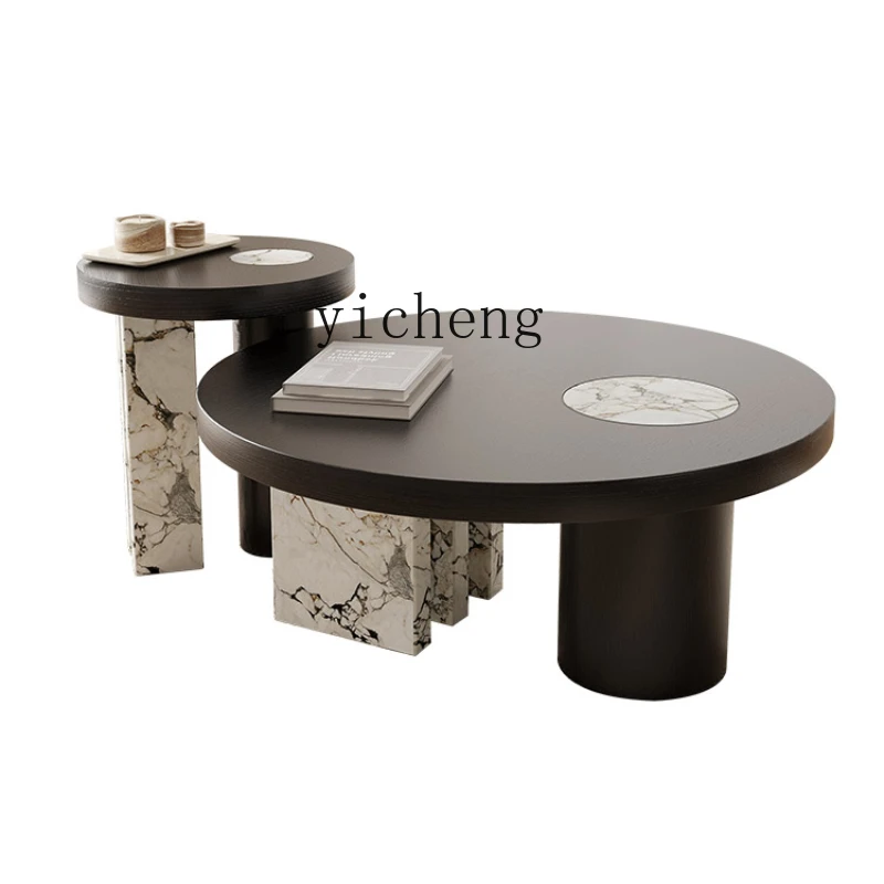 Xl Coffee Table Stone Plate Black Solid Wood Combination Side Table round Tea Table
Xl Coffee Table Stone Plate Black Solid Wood Combination Side Table round Tea Table