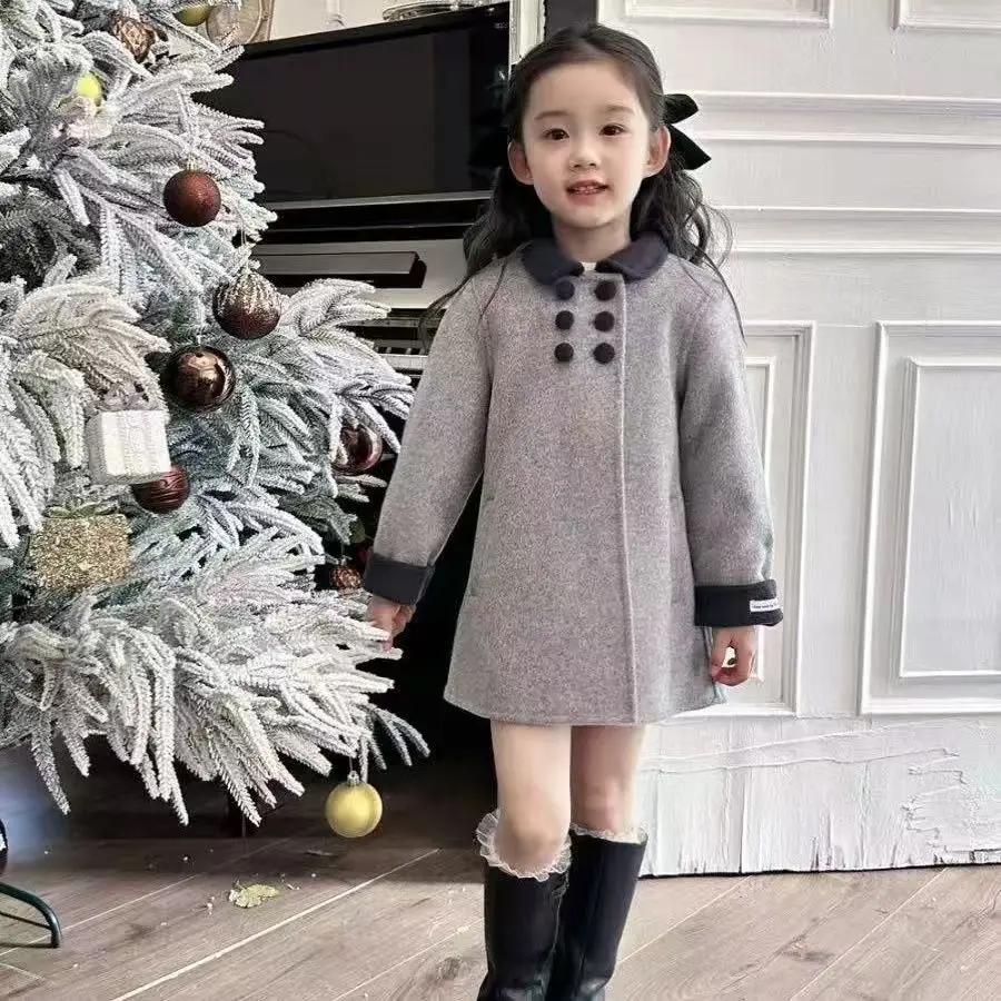 Детское двустороннее шерстяное пальто для девочек, осень-зима 2026, в корейском и западном стиле, для маленьких и средних размеров
Детское двустороннее шерстяное пальто для девочек, осень-зима 2026, в корейском и западном стиле, для маленьких и средних размеров