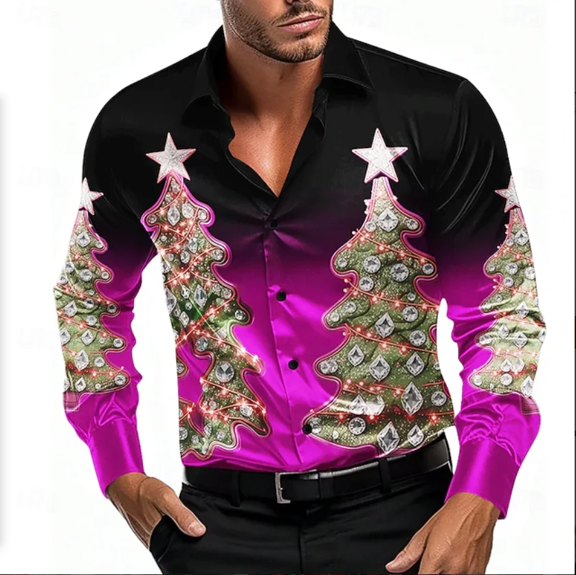 Мужская рубашка с 3D принтом «Рождественская елка», повседневная модная рубашка с воротником на пуговицах и длинными рукавами, уличный мужской топ в стиле Харадзюку
Мужская рубашка с 3D принтом «Рождественская елка», повседневная модная рубашка с воротником на пуговицах и длинными рукавами, уличный мужской топ в стиле Харадзюку