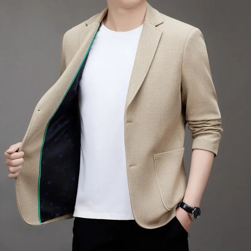 High Quality Solid Color Suit Jacket for Men Casual Business Blazers Slim Fit Versatile Social Party Wedding Dress Coats Tops
High Quality Solid Color Suit Jacket for Men Casual Business Blazers Slim Fit Versatile Social Party Wedding Dress Coats Tops
