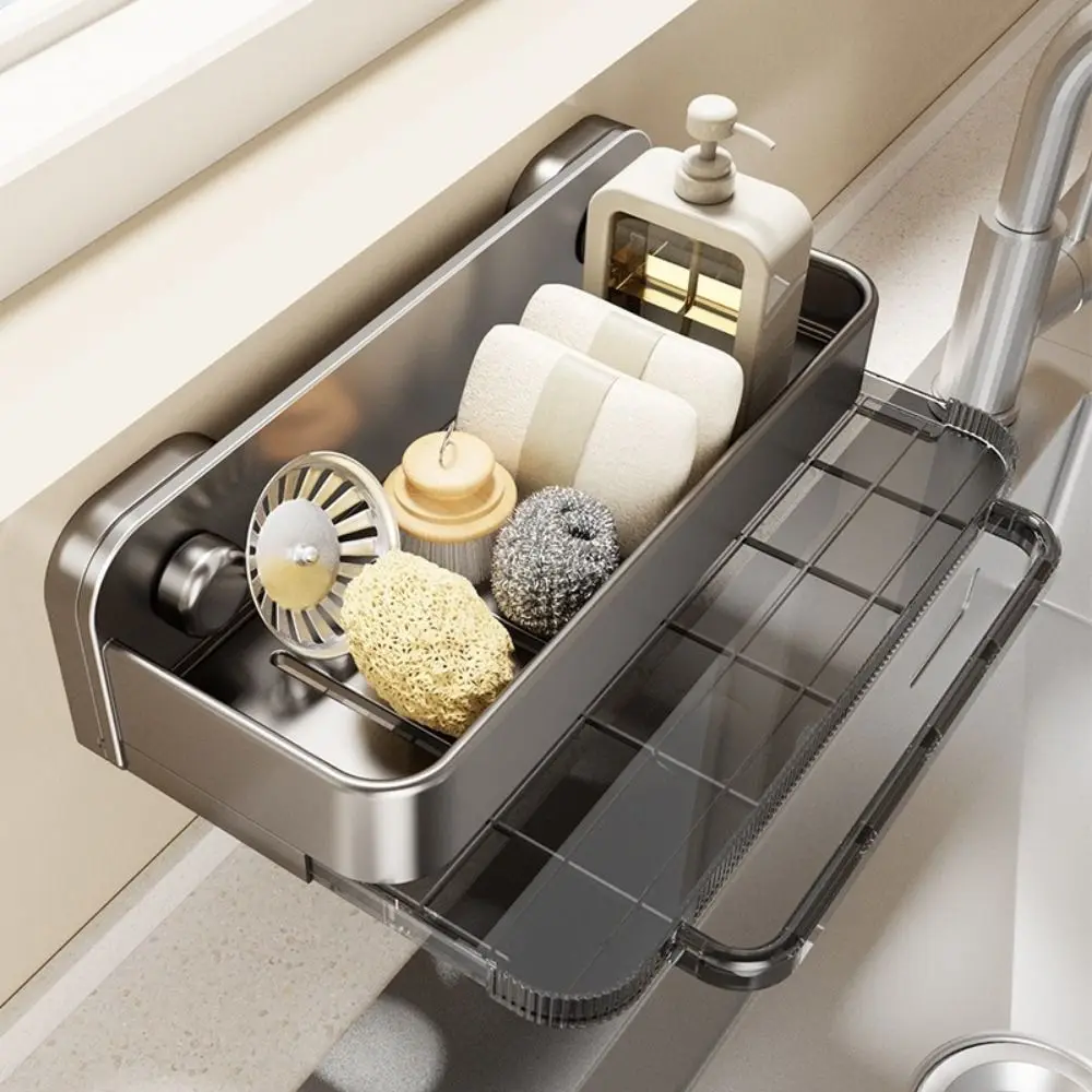 Space Aluminum Suction Cup Sink Drain Rack Wall Mounted Waterproof Sink Sponge Holder Punch Free with Water Tray
Space Aluminum Suction Cup Sink Drain Rack Wall Mounted Waterproof Sink Sponge Holder Punch Free with Water Tray