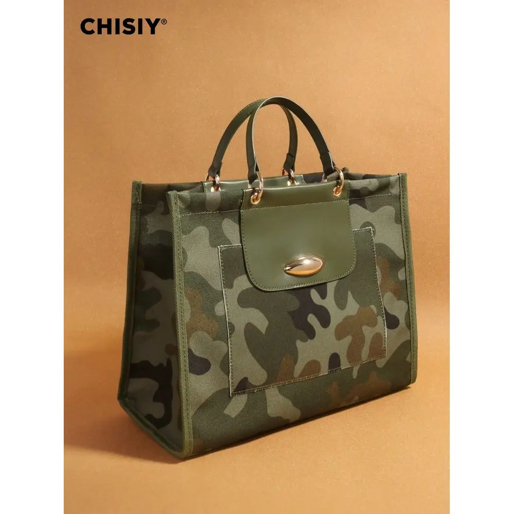 Original Military Green Large Tote Bag, High Capacity Handbag With PU Camouflage Patchwork, Fashionable Unique, Adjustable Shou
Original Military Green Large Tote Bag, High Capacity Handbag With PU Camouflage Patchwork, Fashionable Unique, Adjustable Shou