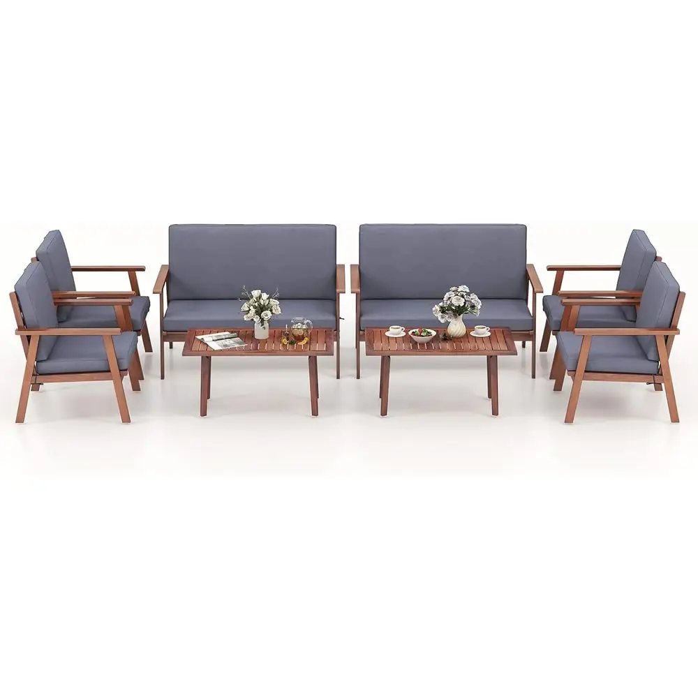 8-Piece Acacia Wood Outdoor Sofa Set with Cushions for Patio, Backyard, Poolside, Garden (Gray)
8-Piece Acacia Wood Outdoor Sofa Set with Cushions for Patio, Backyard, Poolside, Garden (Gray)