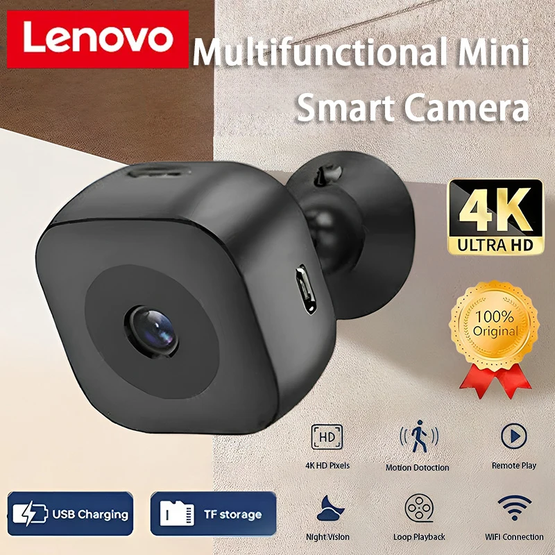Мини-камера безопасности Lenovo 4K, полноцветная камера ночного видения, Wi-Fi монитор высокой четкости, обнаружение движения, наблюдение, водонепроницаемая, новинка
Мини-камера безопасности Lenovo 4K, полноцветная камера ночного видения, Wi-Fi монитор высокой четкости, обнаружение движения, наблюдение, водонепроницаемая, новинка