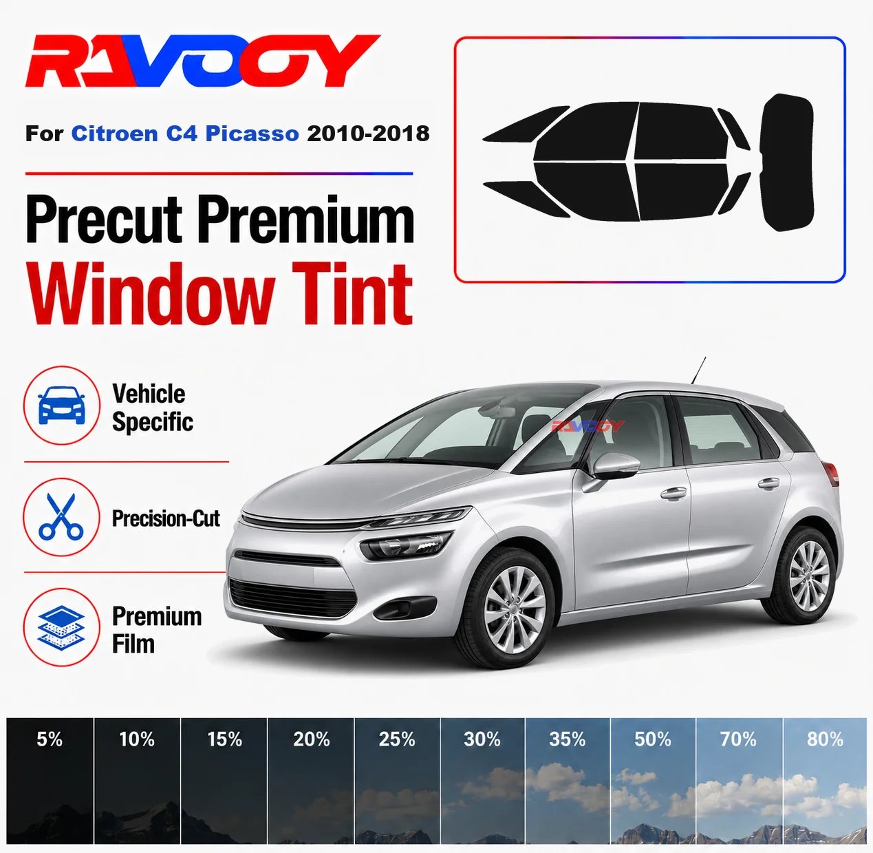Premium Precut Window Tint Kit Front Rear Windows Rear Windshield For Citroen C4 Picasso 2010-2018 Car Solar Nano Ceramic Film
Premium Precut Window Tint Kit Front Rear Windows Rear Windshield For Citroen C4 Picasso 2010-2018 Car Solar Nano Ceramic Film