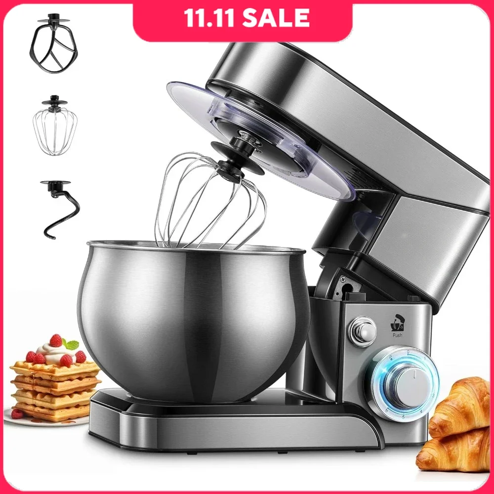 5.8QT Electric Home Mixer, Stainless Steel Mixer, Dishwasher-safe, 6+P Speeds Tilt-Head Kitchen Dough Mixers, Stand Mixer
5.8QT Electric Home Mixer, Stainless Steel Mixer, Dishwasher-safe, 6+P Speeds Tilt-Head Kitchen Dough Mixers, Stand Mixer
