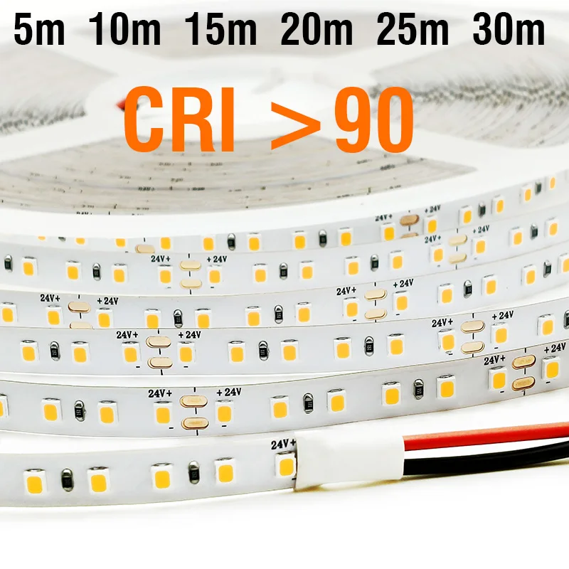 CRI90 Single Strip 5m 10m 15M 20m 25m 30m Long LED Strips DC24V Light Strip CRI 90 Flexible Cuttable 20 30 meters Soft Lamp Bar
CRI90 Single Strip 5m 10m 15M 20m 25m 30m Long LED Strips DC24V Light Strip CRI 90 Flexible Cuttable 20 30 meters Soft Lamp Bar