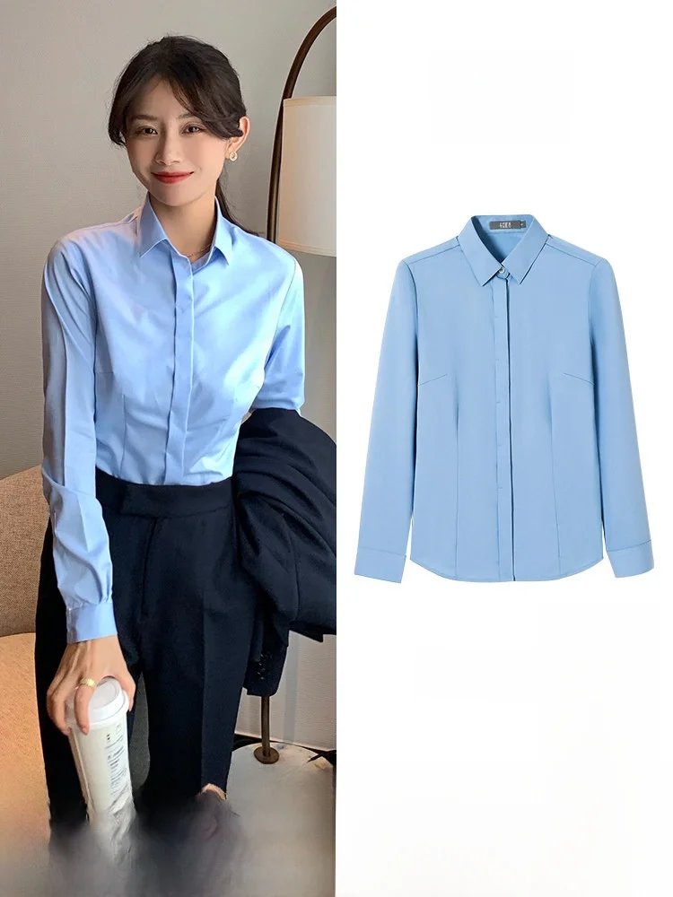 Blue Slim Fit Long Sve irt Women's Faionable Inner Wear High Waist Design Breathable Polyester Cotton Blend Busin C...
Blue Slim Fit Long Sve irt Women's Faionable Inner Wear High Waist Design Breathable Polyester Cotton Blend Busin C...