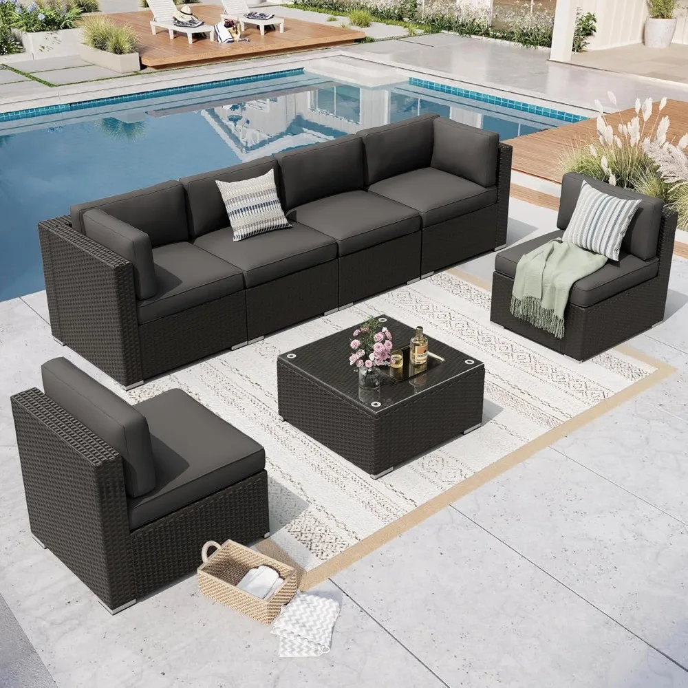 7 Piece Outdoor Patio Furniture Set All-Weather Sofa Outside, Manual Weaving PE Wicker Rattan Conversation Set
7 Piece Outdoor Patio Furniture Set All-Weather Sofa Outside, Manual Weaving PE Wicker Rattan Conversation Set